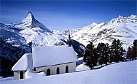 горнолыжный курорт Церматт зимой. швейцария