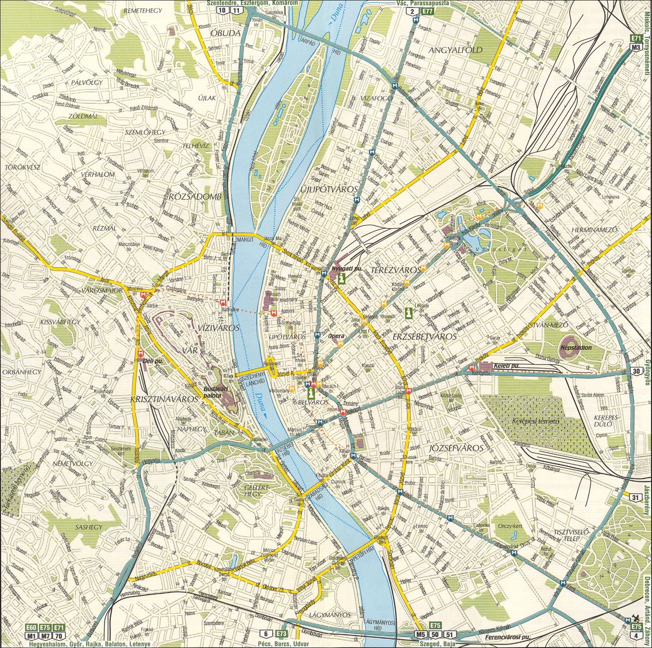 карта города Будапешт