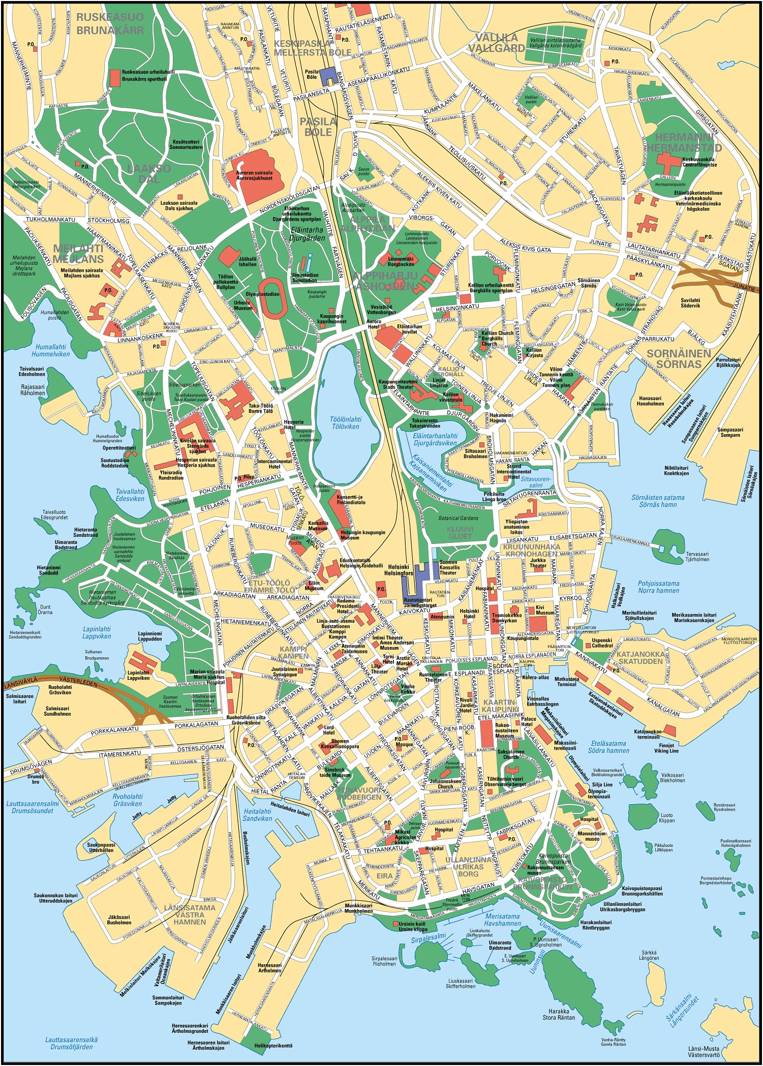 карта города Хельсинки