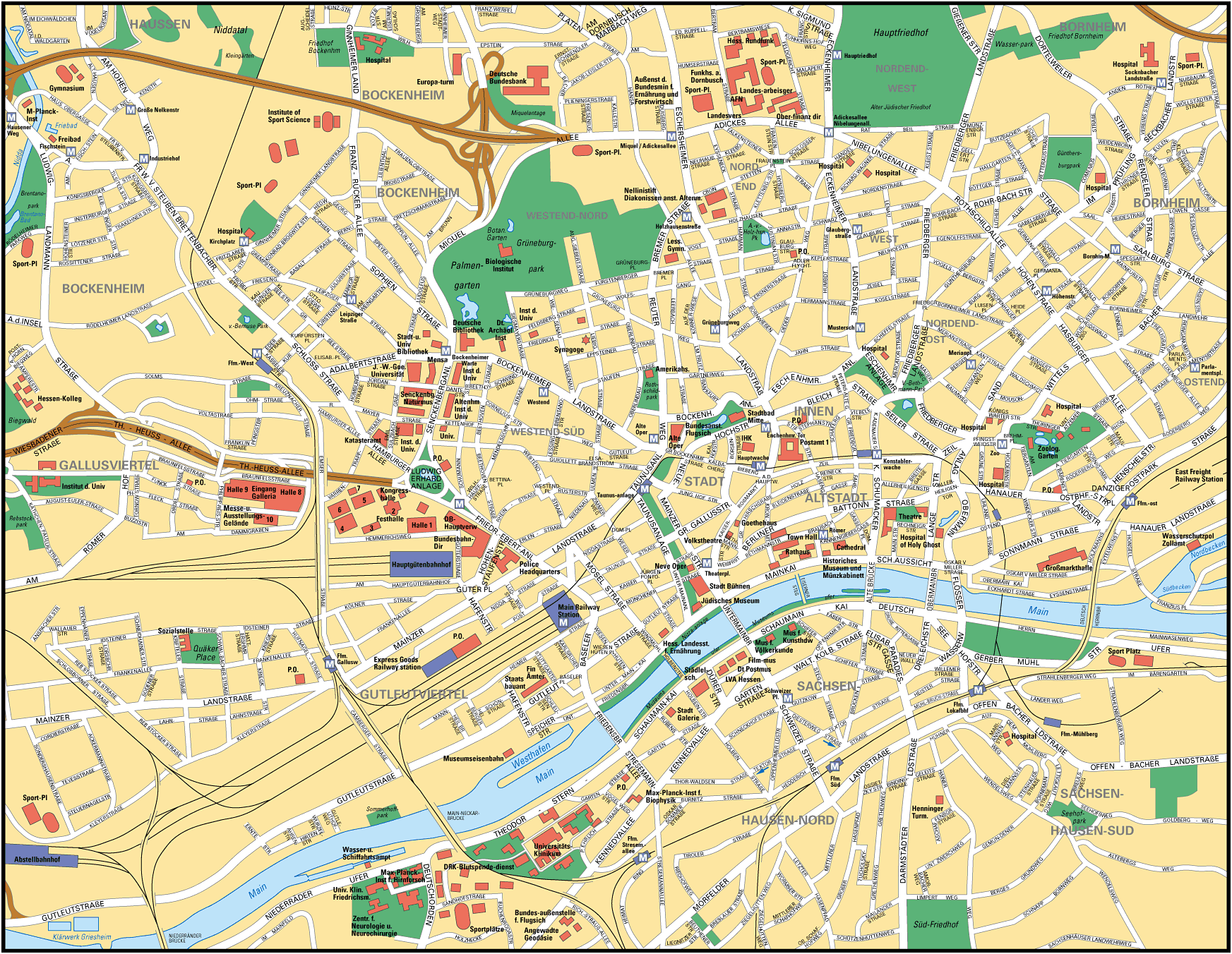карта Франкфурта