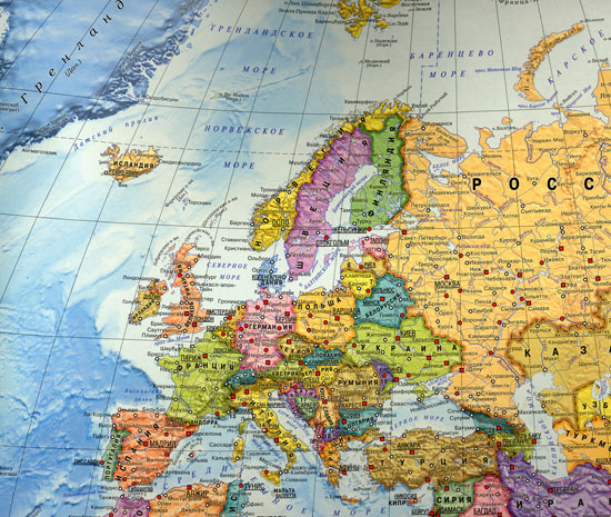 Подробная политическая карта Европы